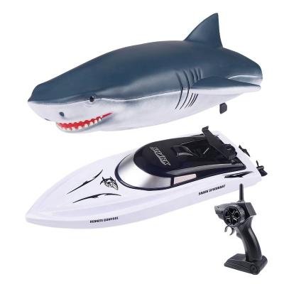 China Hot Selling New Designs Plastic 2 In 1 Electric Speed ​​Boat Shark Remote Control Toy for sale