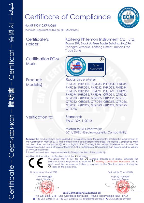 CE - Kaifeng Philemon Instrument Co., Ltd.