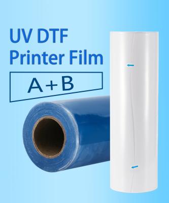 China UV DTF Roll Film Transfer Film PET  UV DTF Film AB Textiles High Heat Transfer for UV Printer for sale