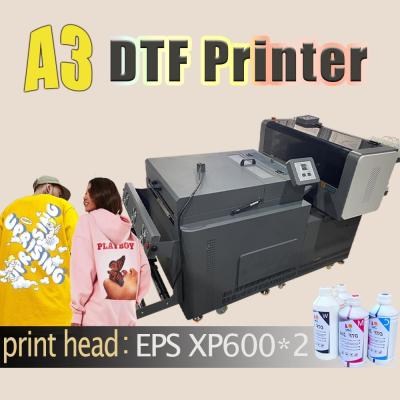 China Multicolor A3 DTF Printer with 2*XP600/i1600 Print head printheads for schoolbag/shoes for sale