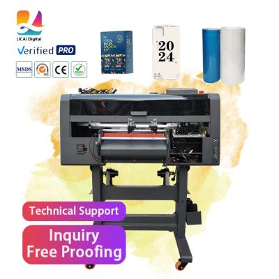 China UV DTF sticker printer with laminator roll to roll with 2 xp600 printheads A/B Film Printing Machine for sale