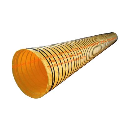 China Yellow flexible PVC mining and tunnel ventilation duct for sale