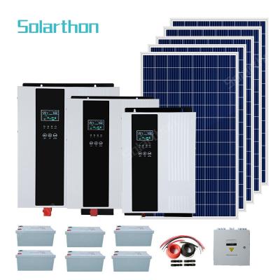 China Home Solarthon 10 KVA 50kw 20 KW Energy 15000w Panel Home Power 10kw Industrial On Grid With Battery Inverter Solar System for sale