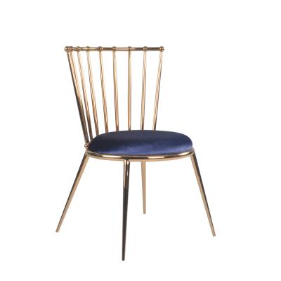 China Modern Modern Dining Room Upholstered Fabric Dining Chair With Metal Leg for sale