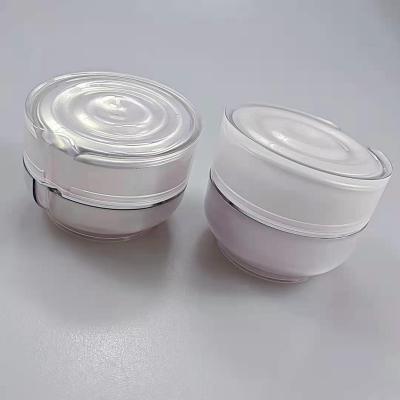 China 50g Skin Care Cream Jar Acrylic Cosmetic Skin Care Body Cream Round Shape for sale