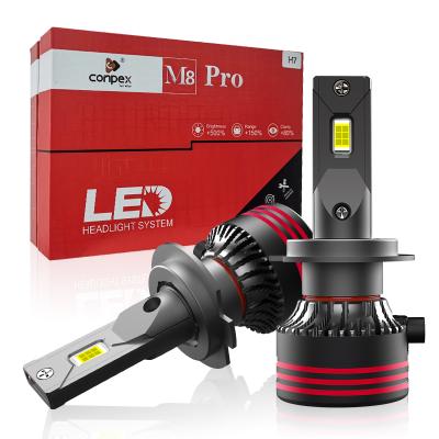 China Good quality M8 PRO auto lighting system 6000K 6500K RTS H7 led car lights 55W LED headlight bulbs for sale