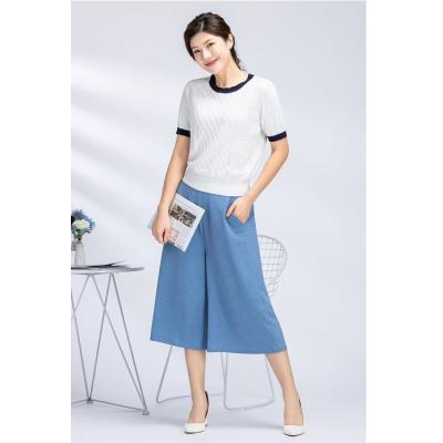 China 2021 Summer Fashion Loose And Comfortable Women's Casual Nine-Point Wide-Leg Pants Bermuda Shorts for sale