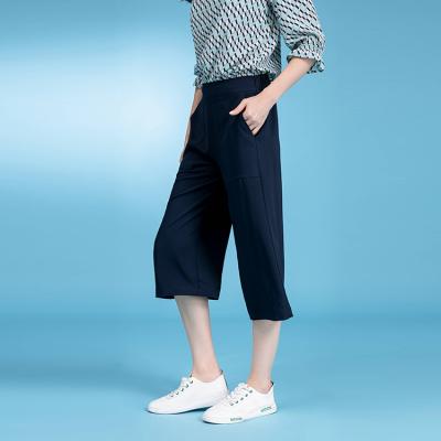 China Micro-bomb Fashion Casual Women's Navy Micro-bomb Shorts Casual Gym Pants Woven Cropped Trousers Women Sweatpants for sale