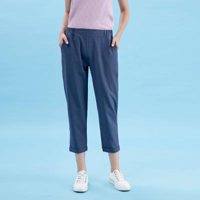 China Micro-elastic fashion casual cropped anti-pilling pants elastic waist period anti-pilling pants easy to use elastic waist women pants for sale