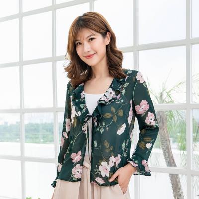 China Soft/Not Easy Knit Floral Female Summer Full Casual Long Sleeve Cardigan Women Office Beach Outfit Tops Outwear for sale