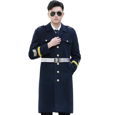 China Security Guard Uniform Men's Overcoat Woolen Overcoat Long For Men Winter Thick Security Guard Men Uniform Overcoat for sale