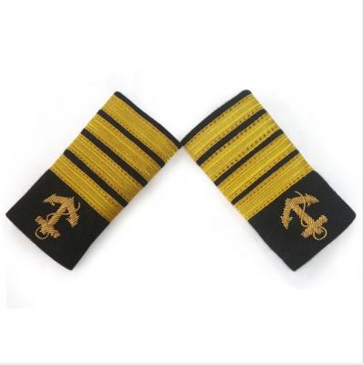 China Royal Eco-Friendly Captain Shoulder Boards General Officer Uniform Shoulder Boards Anchor Navy Epaulets for sale