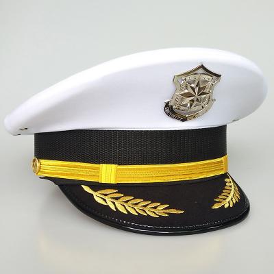 China Custom Large Character Security Uniform Hat With Woven Belt For Security Uniform Hat for sale