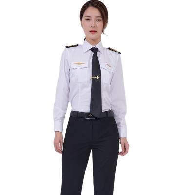 China Workwear OEM Women Pilot Uniform Airline Shirt Aviation Pilot Uniforms for sale