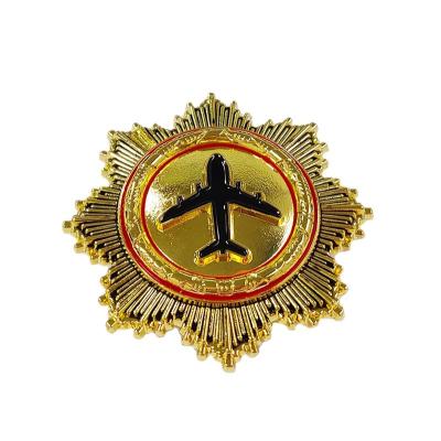 China high quality badge uniform metal accessories 3D wings pin pilot pin badge for sale