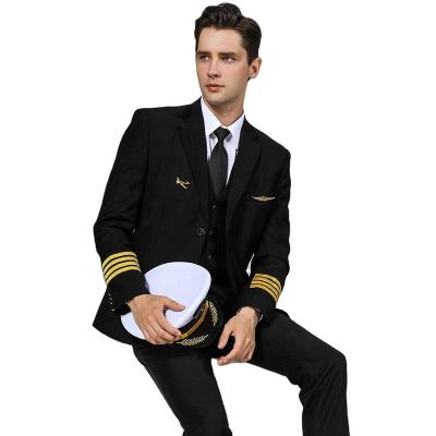 China Wholesale Pilot Uniform Airline Flight Aviation Pilot Shirt Suits Uniforms For Men for sale