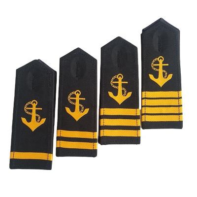 China New Fabric Nickel Free Gold Braid Custom Design Navy Uniform Tough Board Epaulets Shoulder Boards for sale