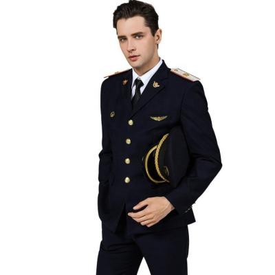 China Newest Railroad Station Train Driver Workwear Uniform Classic Railway Station Security Guard Worlwear Uniforms Design Train Driver Uniform for sale