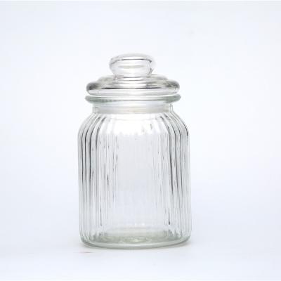 China Round 1000ml sustainable airtight hot-selling glass jar with glass lids for food storage wholesales for sale