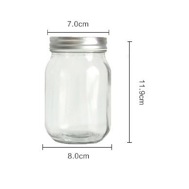 China Hot selling Steamable 470ml jam storage glass jar with metal lid jam&honey glass storage canister for sale