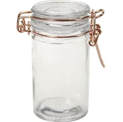 China Small 4oz Sustainable Glass Jar With Airtight Clip Lid For Spice for sale