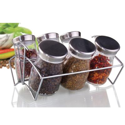 China Sustainable Set Of 6 Pcs Salt And Pepper Clear Condiment Serving Glass Set for sale