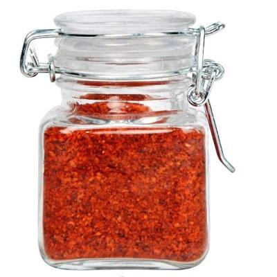 China Freshness Preservation Glass Jar With Airtight Lid 4oz , Square Glass Jars With Leak Proof For Kitchen for sale