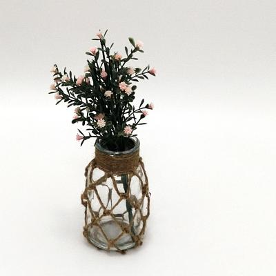 China New classic/postmodern tall glass vase with rope for flower use for sale