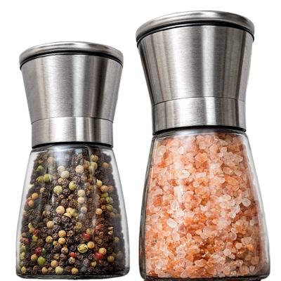 China Freshness Preservation 180ml Colorful Salt And Pepper Grinder Pot Glass Jar for sale