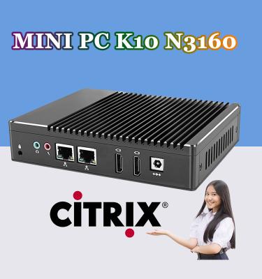 China Lowest Price X86 Intel J3160 Citrix thin client Mini PC 2 LAN for Enterprise government office 2GB RAM WIFI Com VDI Solu for sale