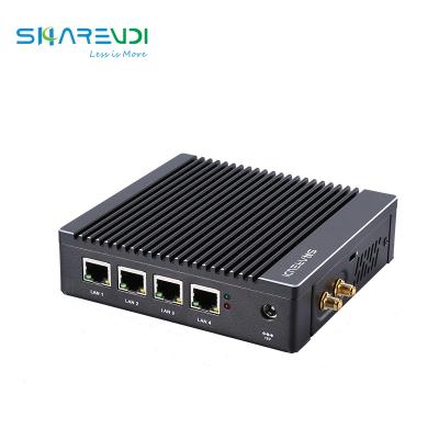 China Smallest size barebone 4 ethernet mini pc firewall server with SATA HDD support Wifi for sale