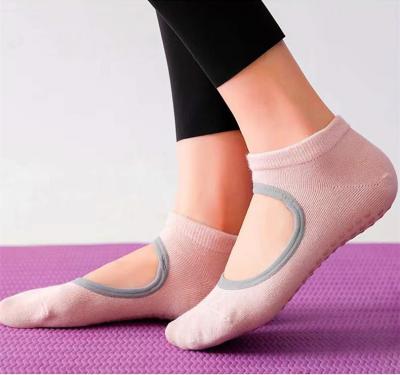 China Compression Women Yoga Silicone Grips Anti-Slip Socks Perfect For Pilates Barre Ballet Dance for sale