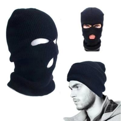 China Fashion 3-Hole Ski Face Mask Balaclava Embroidery Warm Thermal Knitted Men's and Women's Ski Mask Hat Christmas Party for sale