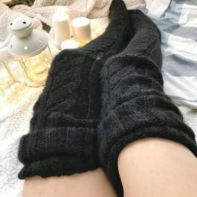 China Winter Leg Warmers Breathable Hot Sale Socks High Over The Knee Knitted Slouch Socks For Women for sale