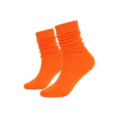 China Breathable Long Slouch Socks For Girls Thick Terry Sole Fluorescent Color Cotton Crew Women Winter Women Slouch Socks for sale