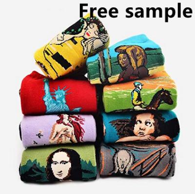 China Breathable Style Van Gogh Famous Painting Socks Mona Lisa da Vinci Funny Socks Vintage 3d Art Socks Men Cotton Harajuku Wholesale for sale