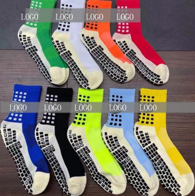 China New Breathable Sports Anti Slip Football Socks Cotton Soccer Grip Socks for sale