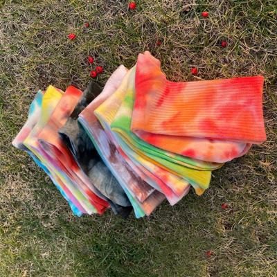 China Antibacterial Custom Logo Mens Womens Sports Basketball Sock Plain Colored Cotton Tie Dye Socks for sale