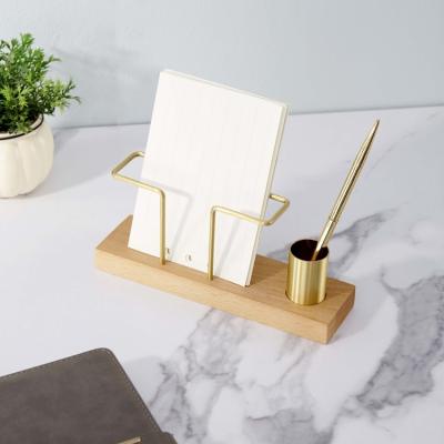 China Europe In The Running Toothpick Multi-Function Cloth Pen And Business Card Holder And Picture Wooden Stand For Desktop for sale