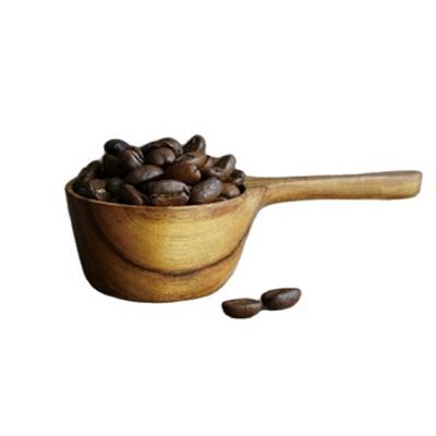 China Sustainable Food Grade 20ML Short Handled Wooden Scoops For Scoop Coffee Bean for sale