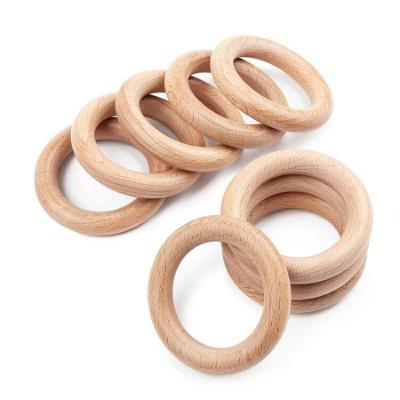 China 100%food grade wholesale high quality natural beech wood Round Baby Chew Toys Teether Ring for sale