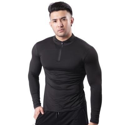 China Fashion Milk Silk Long Sleeve Men's Jogging Black Men's Long Sleeve Jogging Men's Fitness T-shirt Gym Breathable Fleece Sweatshirt for sale