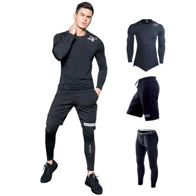 China Tops Men's Breathable Sportswear Breathable Sportswear Three Piece Elastic Men Quick Drying Suit Compression Fitness Suit Custom Logo for sale