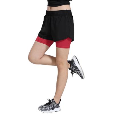 China Wholesale Breathable Outdoor High Waist Running Shorts Gym Breathable Ladies Workout Workout Compression Sports Two Piece Shorts for sale