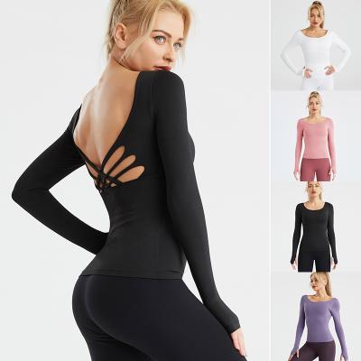 China Half Sleeve Stretch Women's Outdoor Running Yoga Suit Breathable Quick Dry Fitness Suit for sale