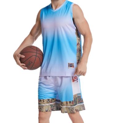 China Polyester Multi Antibacterial Breathable Sportswear Custom Size Team Uniform Basketball Sports Tank Top Majestic Net Wear for sale