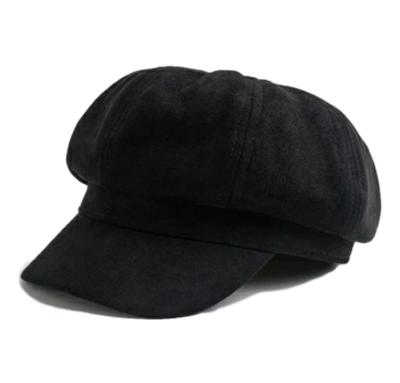 China Black Hats Fashion Casual High Quality Newsboy Hats Winter Wool Adjustable Size Military Outdoor Berets for sale