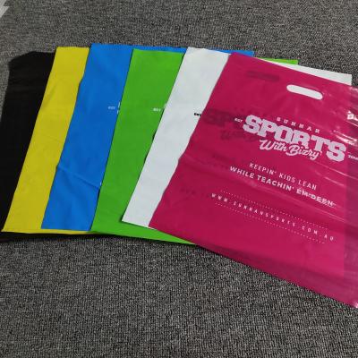 China Factory Wholesale Recyclable Strong Carry Capacity Plastic Die Cut Shopping Bag For Clothing Packaging for sale