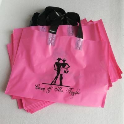 China Hot Sale Plastic Pink Plastic Shopping Bag Moisture Proof High Quality Custom Logo Shopping Bags Plastic Shopping Bags for sale