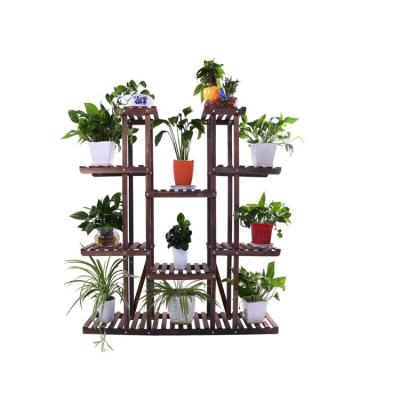 China Hot Selling Corrosion Resistance Easy Disassembly Installation Solid Wood Display Flower Pot Rack for sale